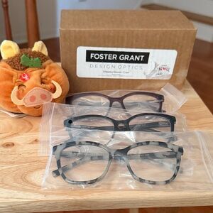 Foster Grant Black & Dark Reading Glasses - 3 Pack +1.75